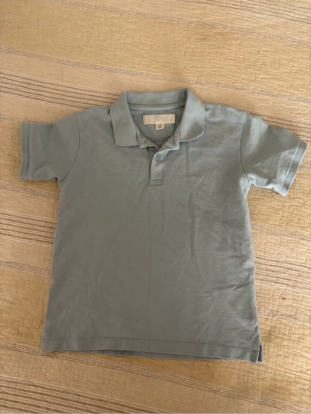 Boys Zara Polo Short Sleeve Light Blue Size 7-8 Years